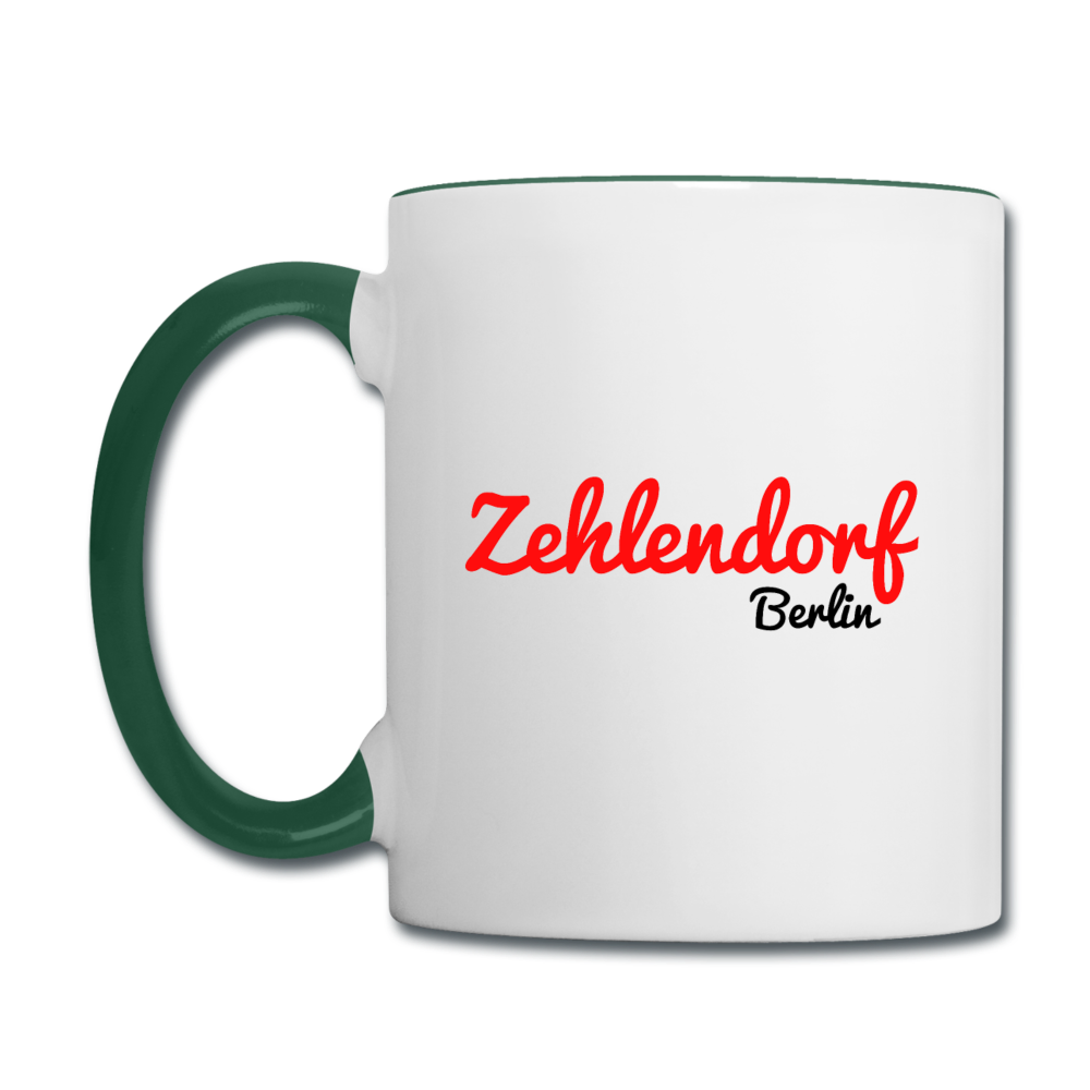 Zehlendorf Berlin - Tasse zweifarbig - Weiß/Dunkelgrün