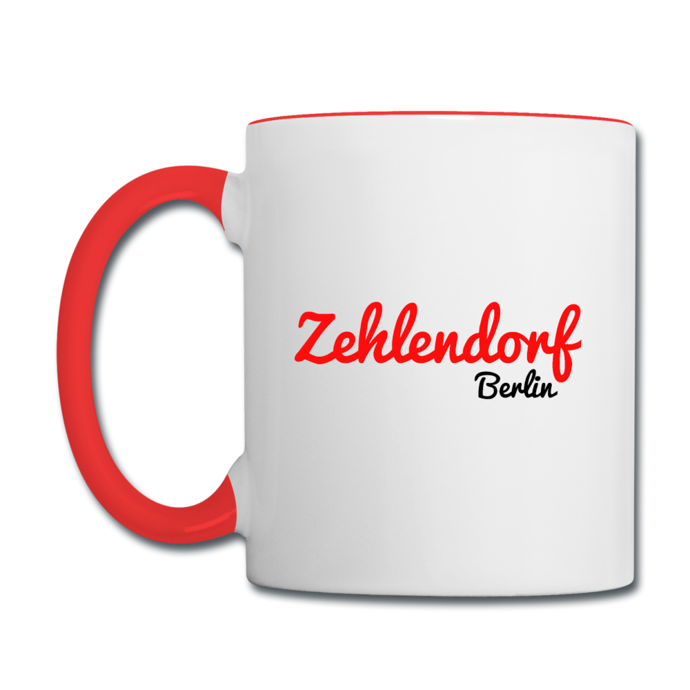 Zehlendorf Berlin - Tasse zweifarbig - Weiß/Rot