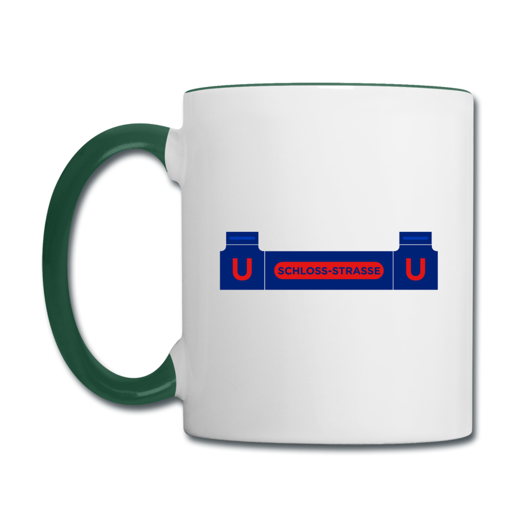 Schlossstrasse - Tasse zweifarbig - Weiß/Dunkelgrün