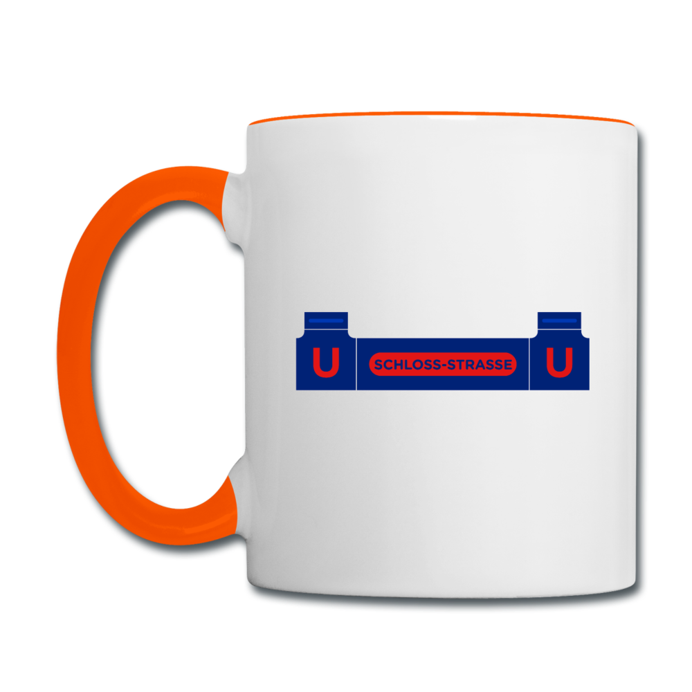 Schlossstrasse - Tasse zweifarbig - Weiß/Orange