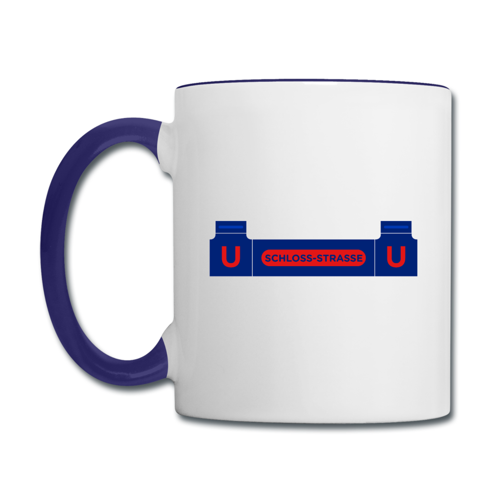 Schlossstrasse - Tasse zweifarbig - Weiß/Kobaltblau
