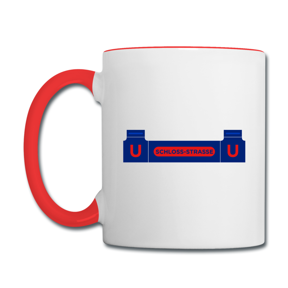 Schlossstrasse - Tasse zweifarbig - Weiß/Rot