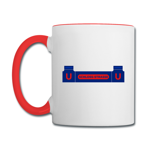Schlossstrasse - Tasse zweifarbig - Weiß/Rot