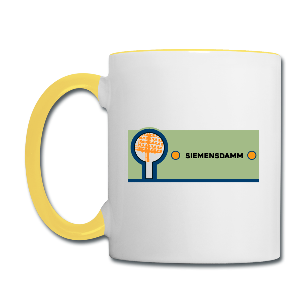 Siemensdamm - Tasse zweifarbig - Weiß/Gelb