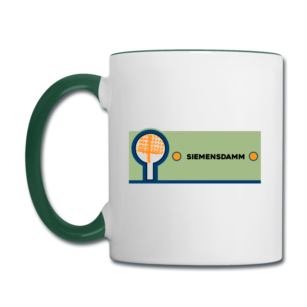 Siemensdamm - Tasse zweifarbig - Weiß/Dunkelgrün