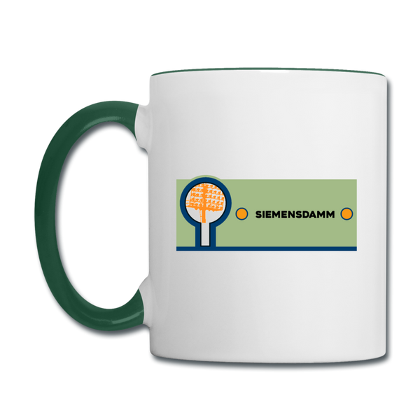 Siemensdamm - Tasse zweifarbig - Weiß/Dunkelgrün