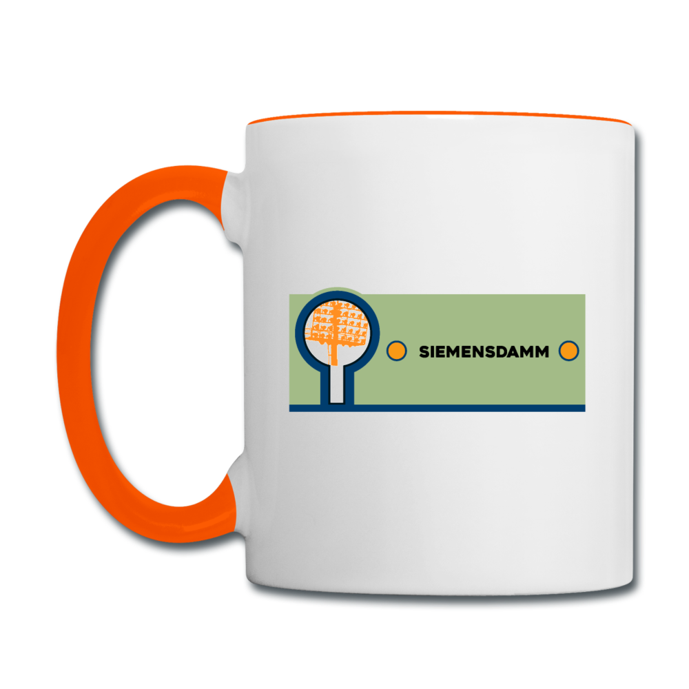 Siemensdamm - Tasse zweifarbig - Weiß/Orange