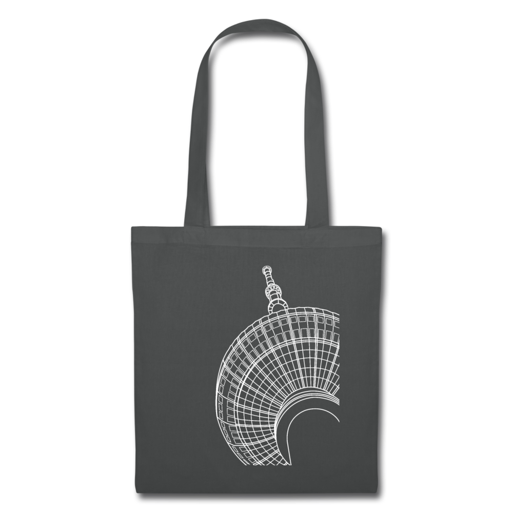 Der Turm von unten - weiß - Stoffbeutel - Graphite