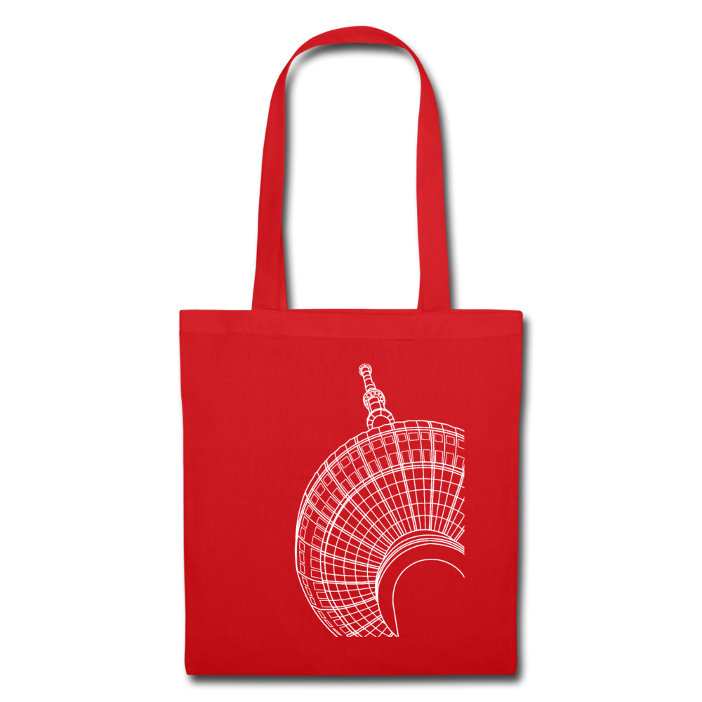 Der Turm von unten - weiß - Stoffbeutel - Rot