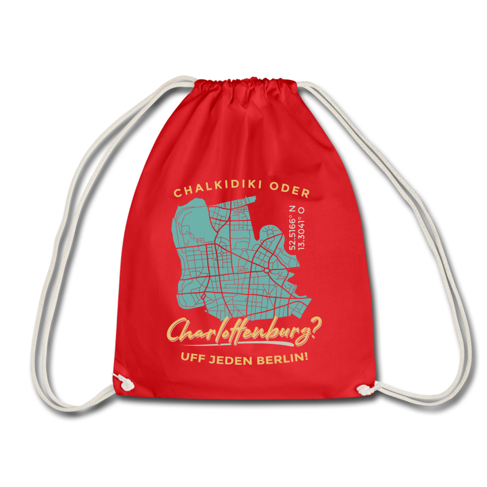 Chalkidiki oder Charlottenburg - Turnbeutel - Rot