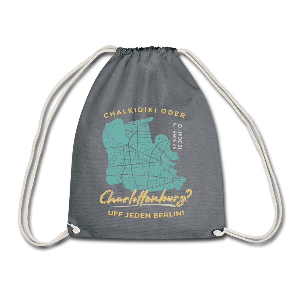Chalkidiki oder Charlottenburg - Turnbeutel - Grau