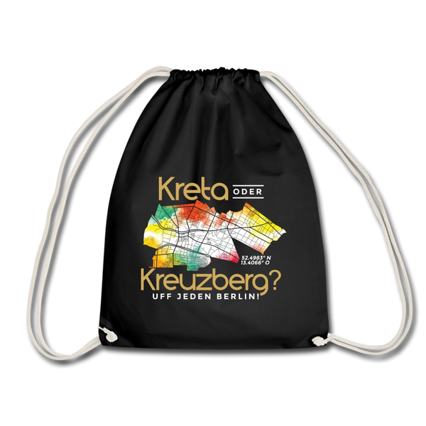 Kreta oder Kreuzberg - Turnbeutel - Schwarz