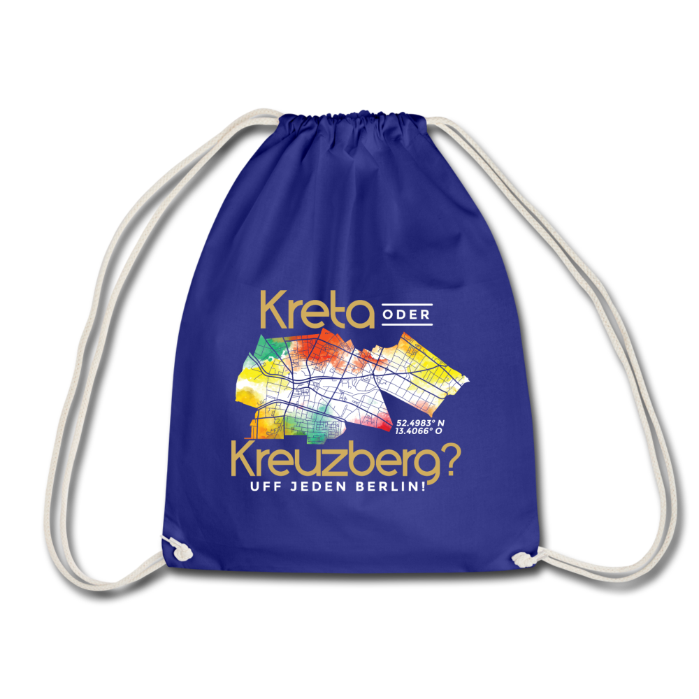 Kreta oder Kreuzberg - Turnbeutel - Königsblau