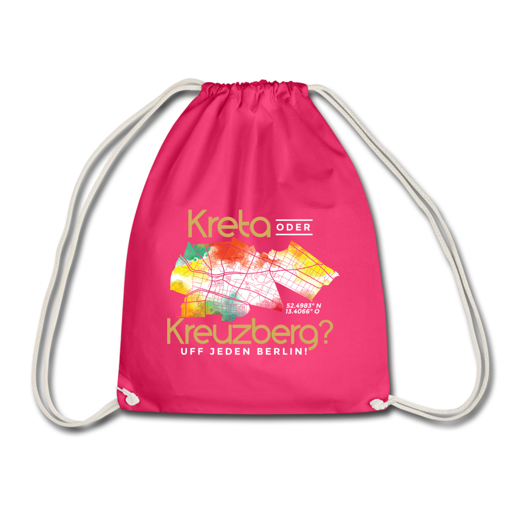 Kreta oder Kreuzberg - Turnbeutel - Fuchsia