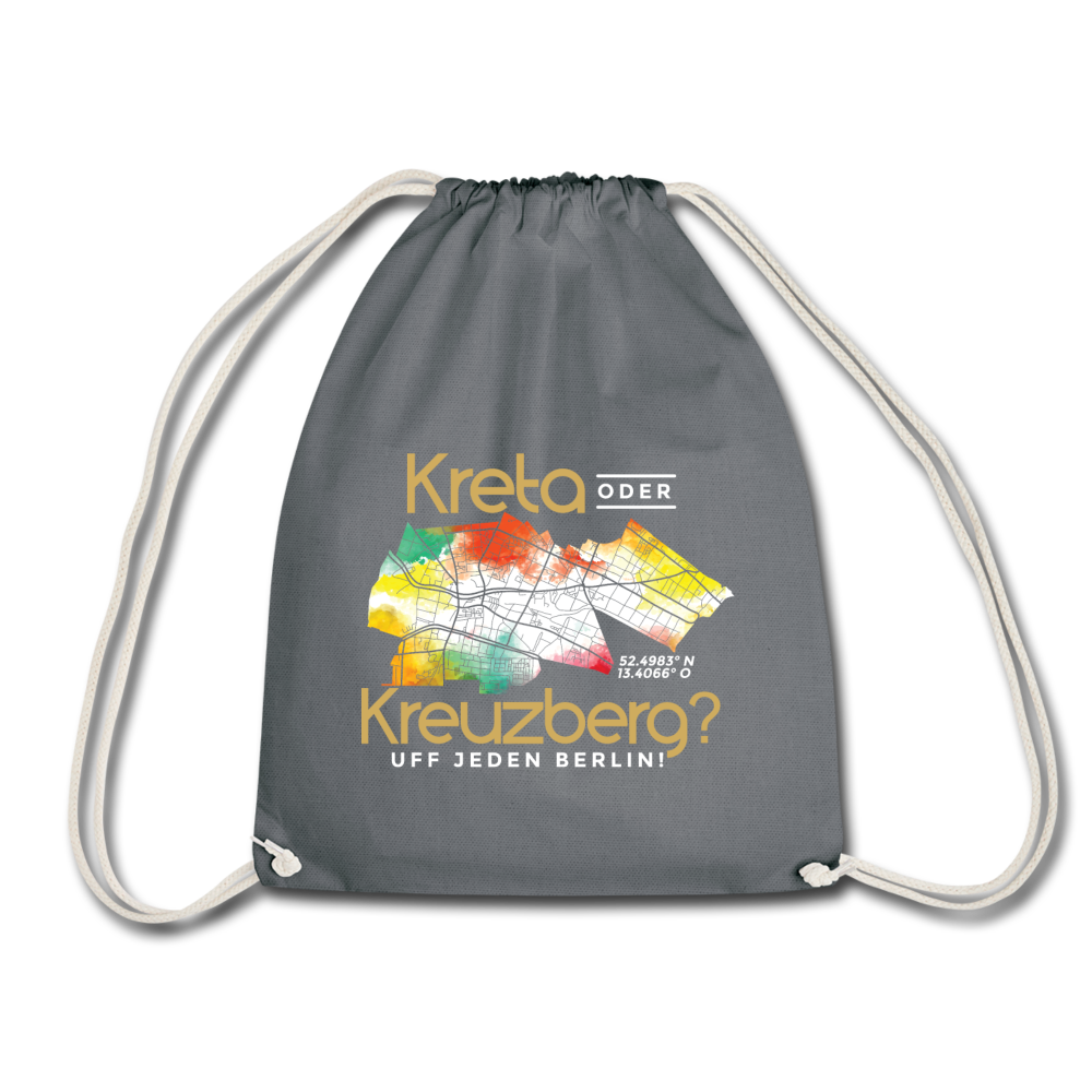 Kreta oder Kreuzberg - Turnbeutel - Grau