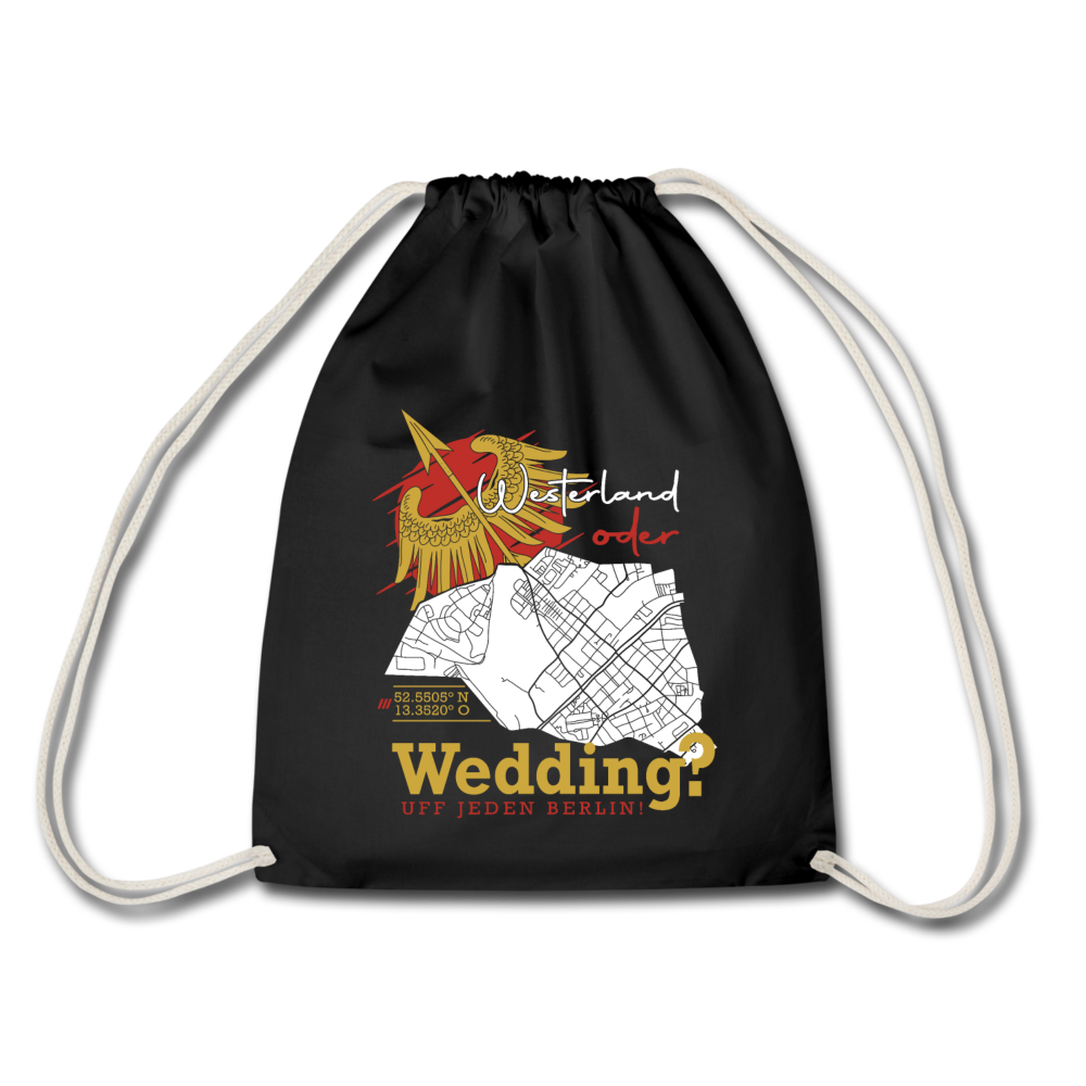 Westerland oder Wedding - Turnbeutel - Schwarz
