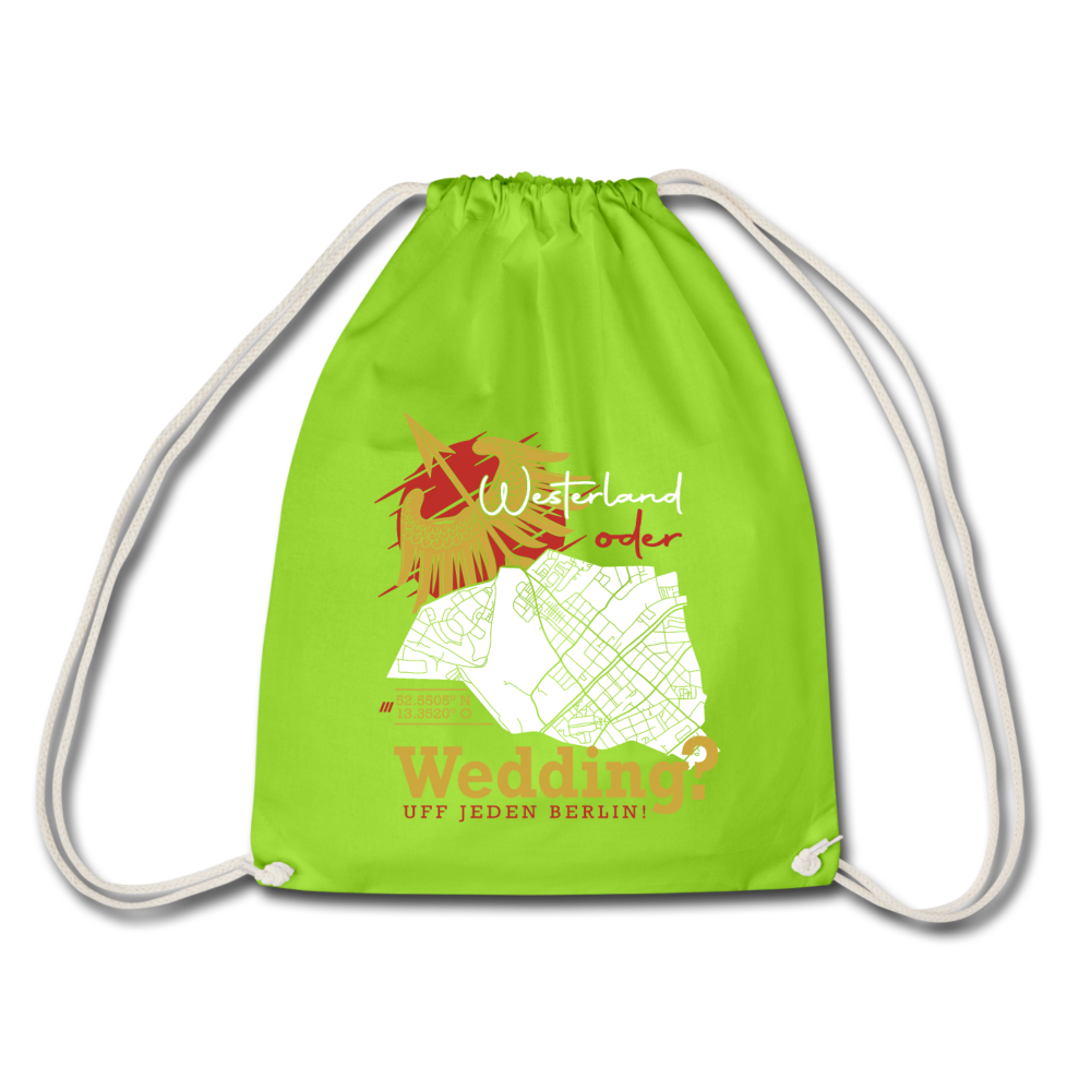 Westerland oder Wedding - Turnbeutel - Neongrün