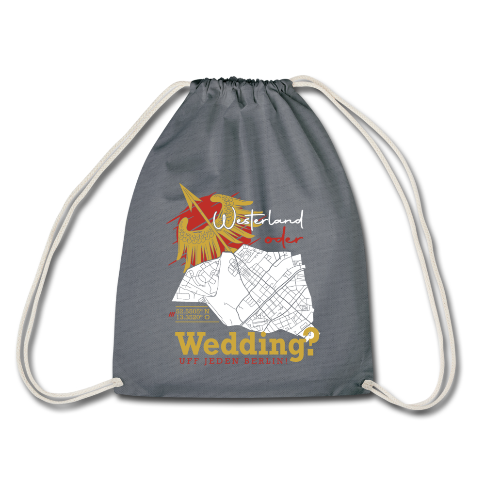 Westerland oder Wedding - Turnbeutel - Grau