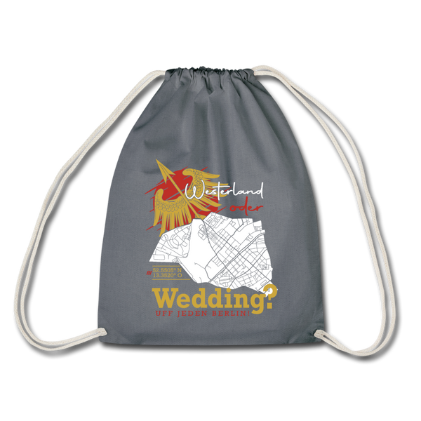Westerland oder Wedding - Turnbeutel - Grau