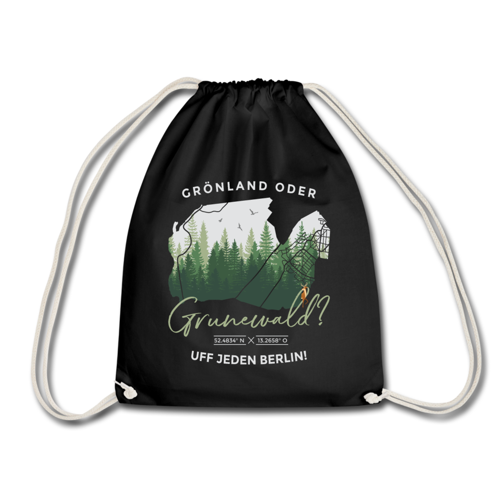 Grönland oder Grunewald - Turnbeutel - Schwarz
