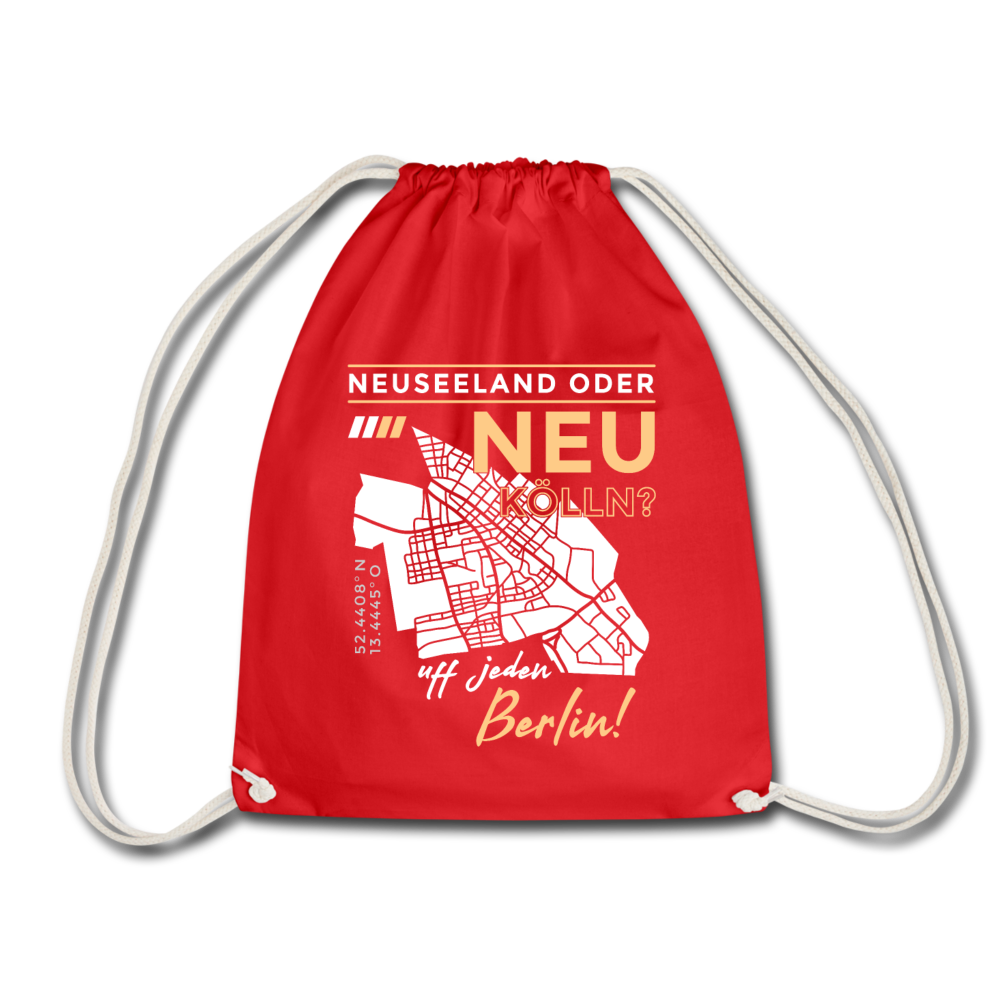 Neuseeland oder Neukölln - Turnbeutel - Rot