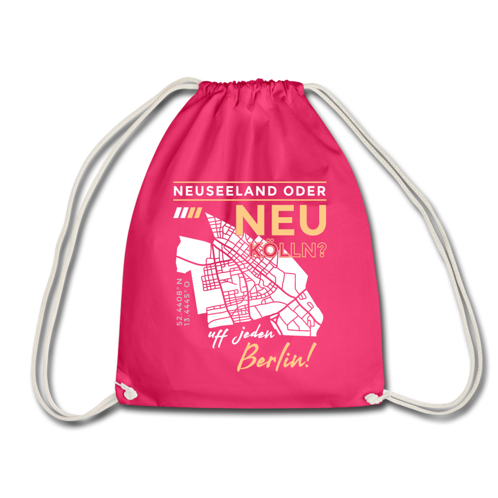 Neuseeland oder Neukölln - Turnbeutel - Fuchsia