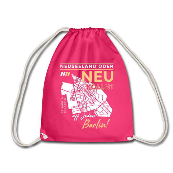 Neuseeland oder Neukölln - Turnbeutel - Fuchsia