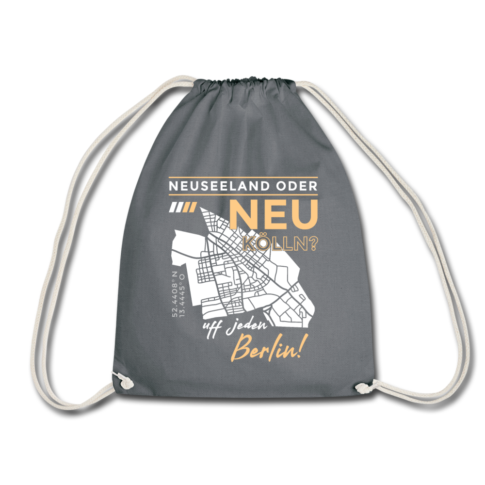 Neuseeland oder Neukölln - Turnbeutel - Grau