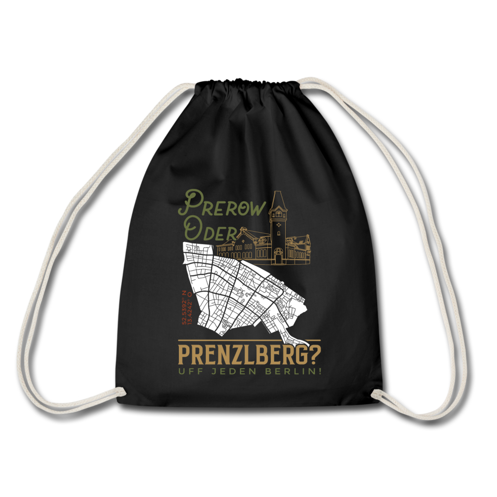 Prerow oder Prenzlberg - Turnbeutel - Schwarz