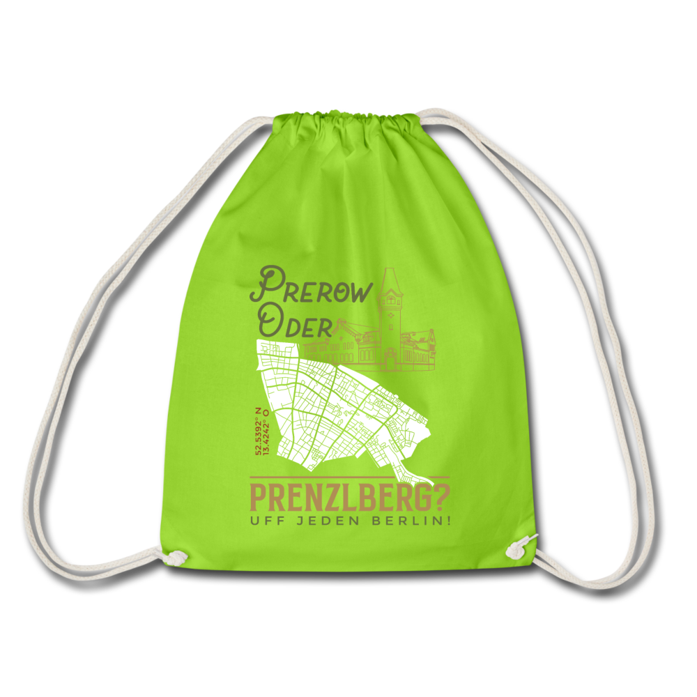 Prerow oder Prenzlberg - Turnbeutel - Neongrün