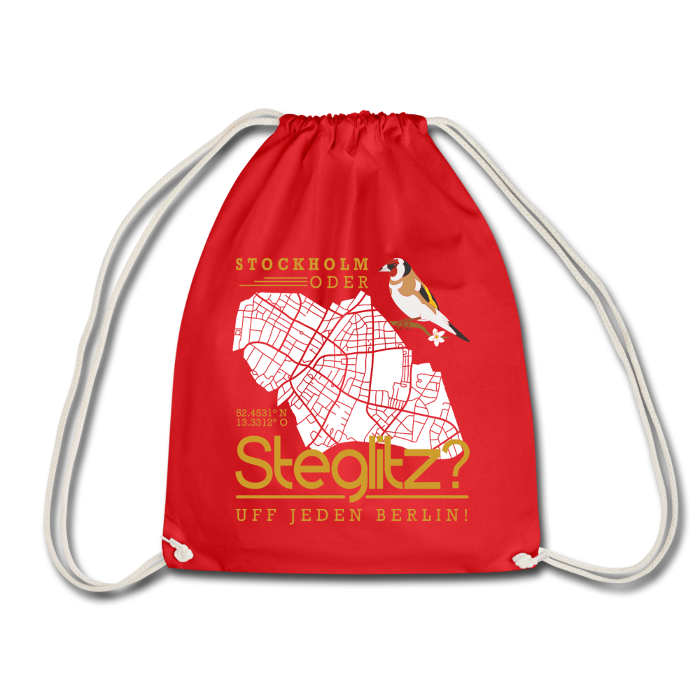 Stockholm oder Steglitz - Turnbeutel - Rot
