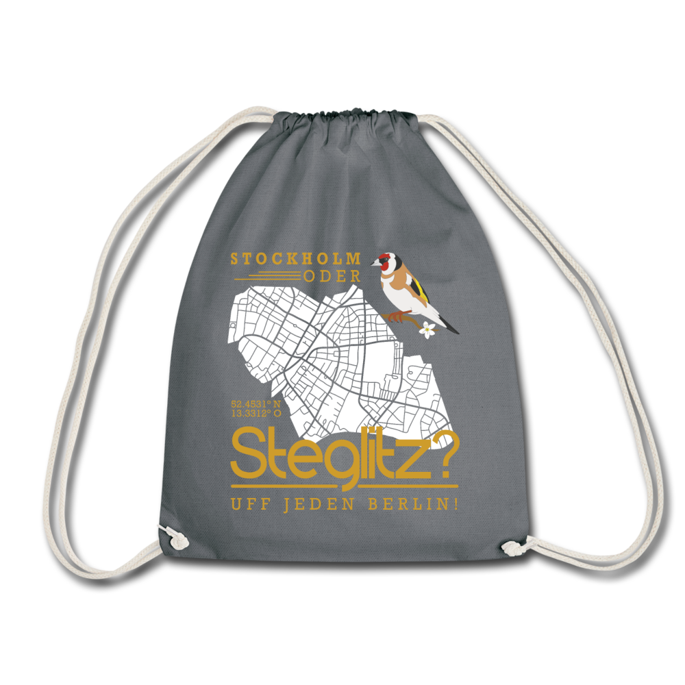 Stockholm oder Steglitz - Turnbeutel - Grau