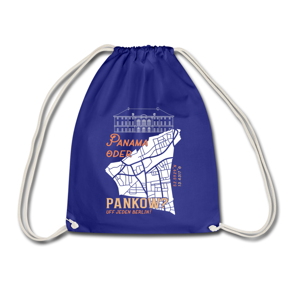 Panama oder Pankow - Turnbeutel - Königsblau