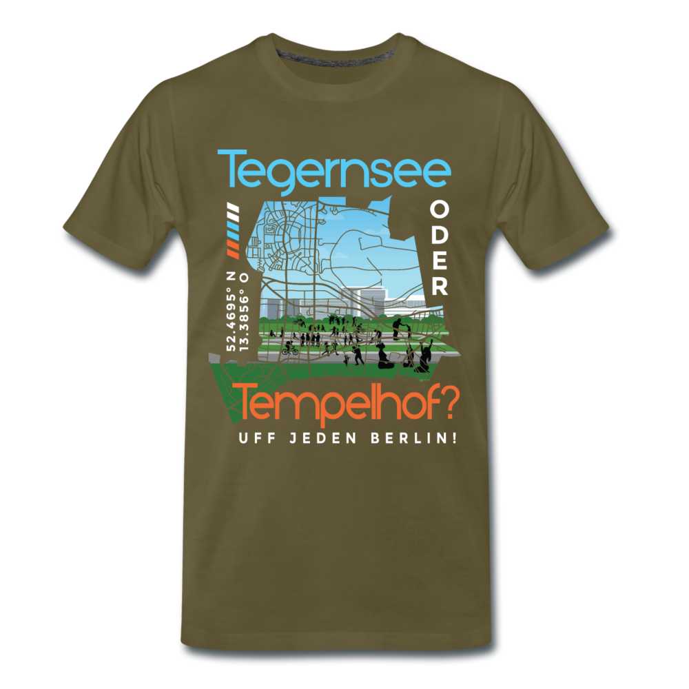 Tegernsee oder Tempelhof - Männer Premium T-Shirt - Khaki