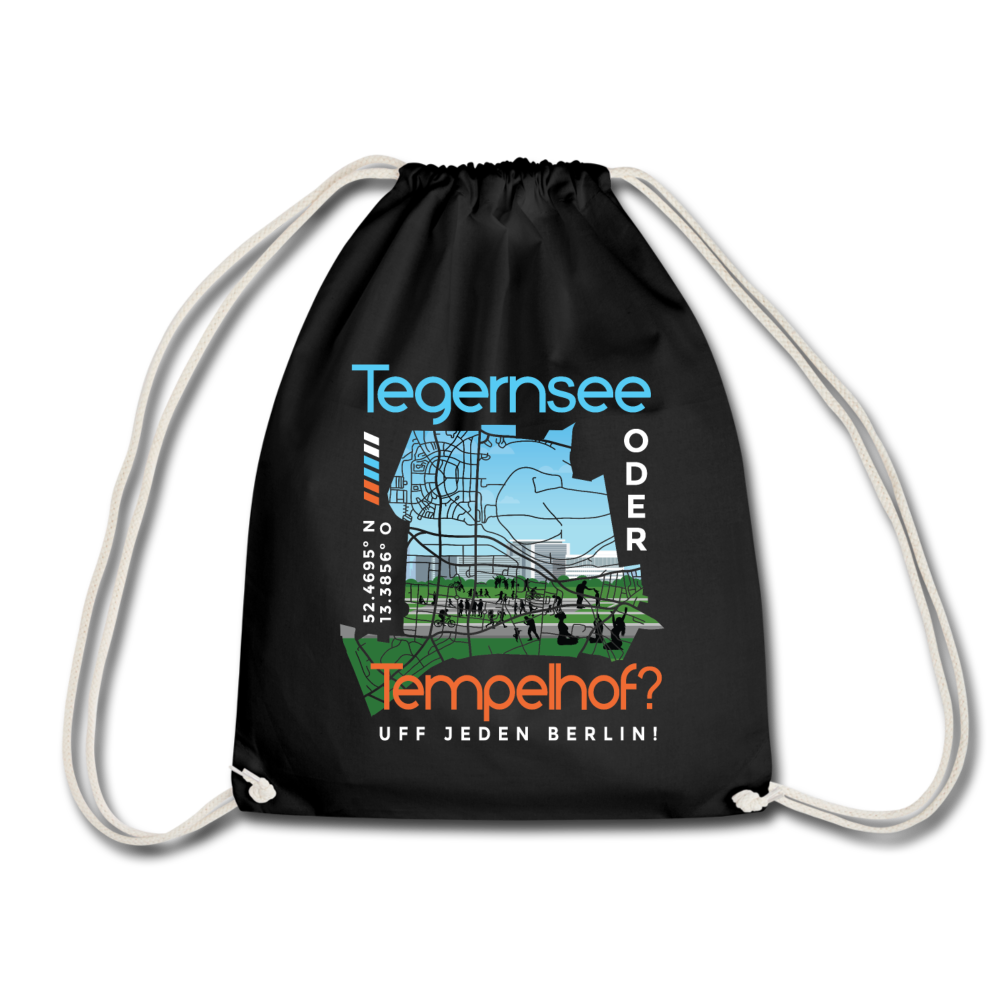Tegernsee oder Tempelhof - Turnbeutel - Schwarz