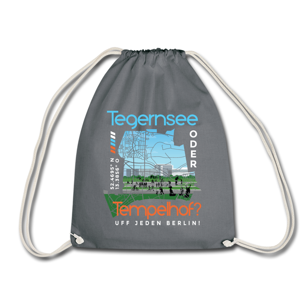 Tegernsee oder Tempelhof - Turnbeutel - Grau