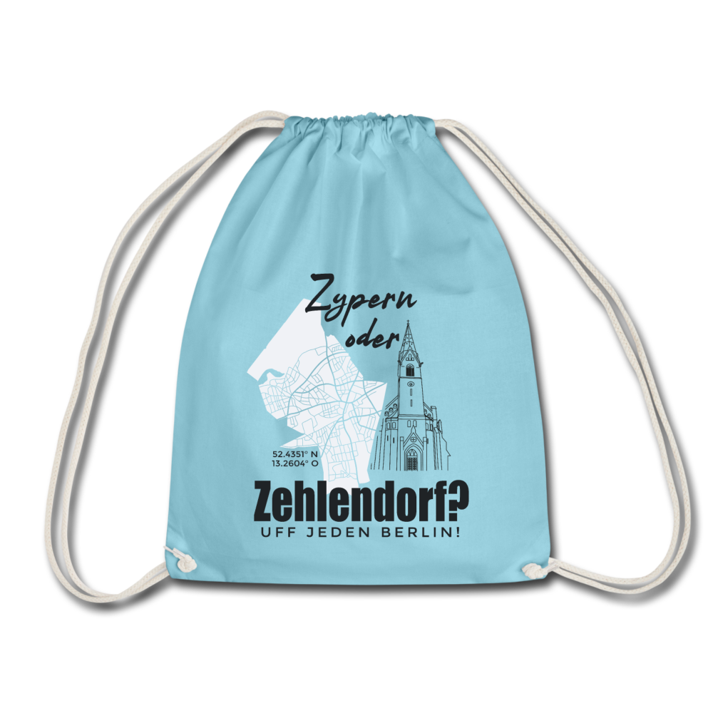 Zypern oder Zehlendorf - Turnbeutel - Aqua