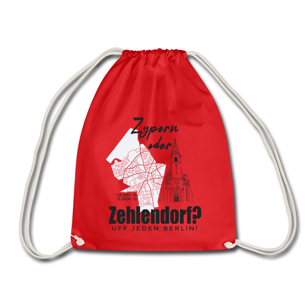 Zypern oder Zehlendorf - Turnbeutel - Rot