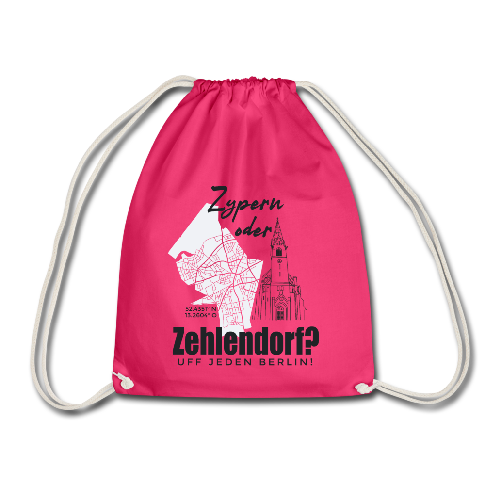 Zypern oder Zehlendorf - Turnbeutel - Fuchsia