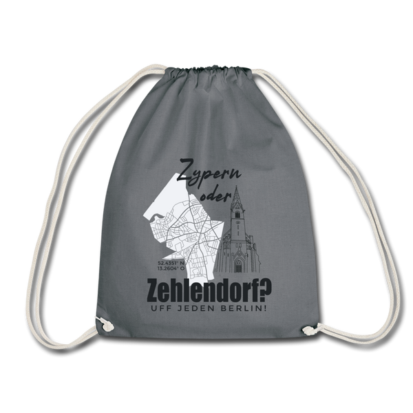 Zypern oder Zehlendorf - Turnbeutel - Grau