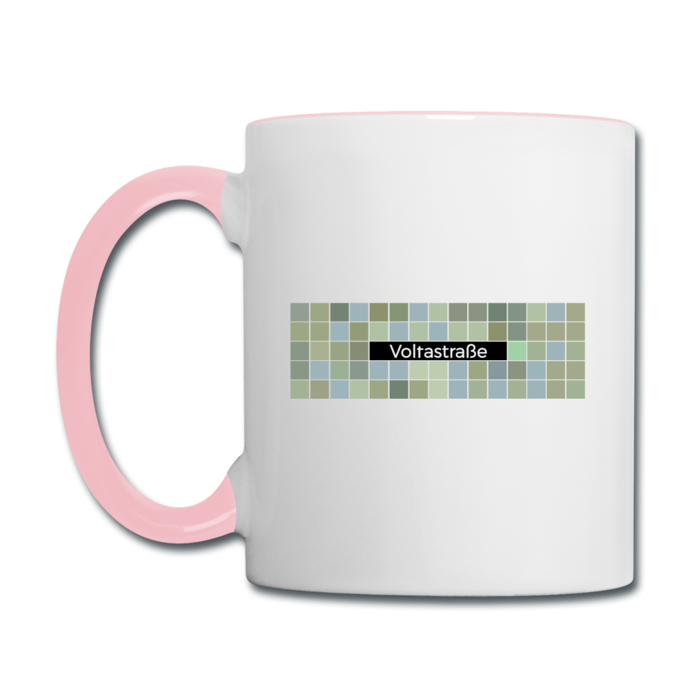 Voltastrasse - Tasse zweifarbig - Weiß/Pink