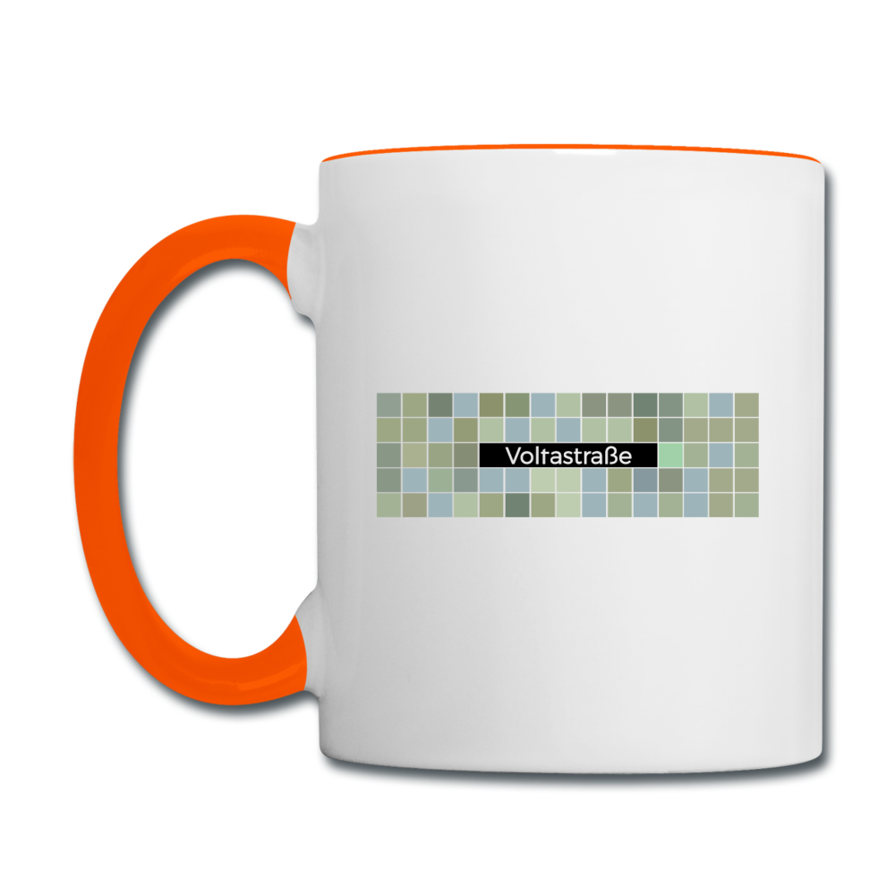 Voltastrasse - Tasse zweifarbig - Weiß/Orange