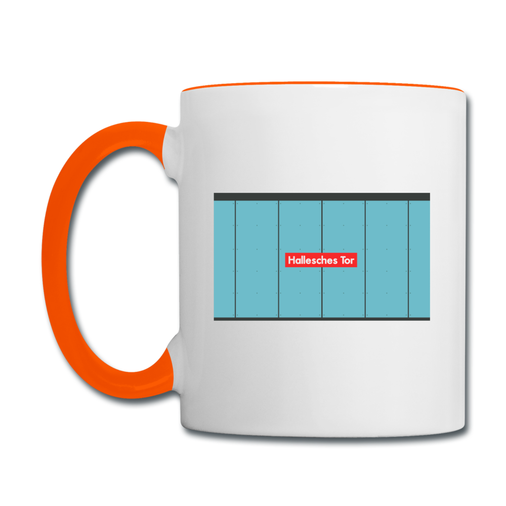 Hallesches Tor - Tasse zweifarbig - Weiß/Orange