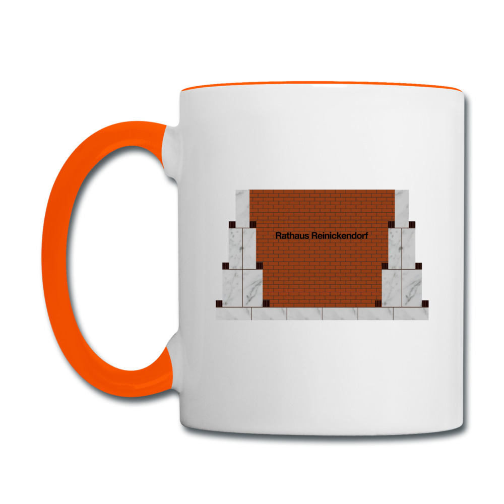 Rathaus Reinickendorf - Tasse zweifarbig - Weiß/Orange