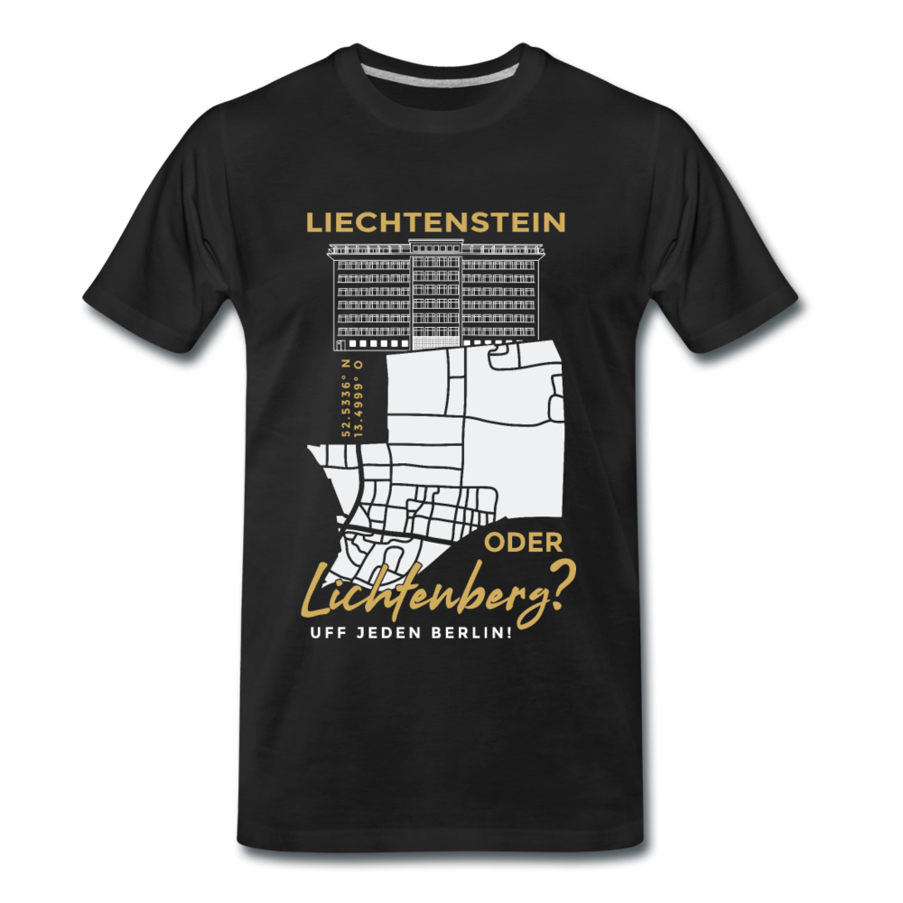 Liechtenstein oder Lichtenberg - Männer Premium T-Shirt - Schwarz