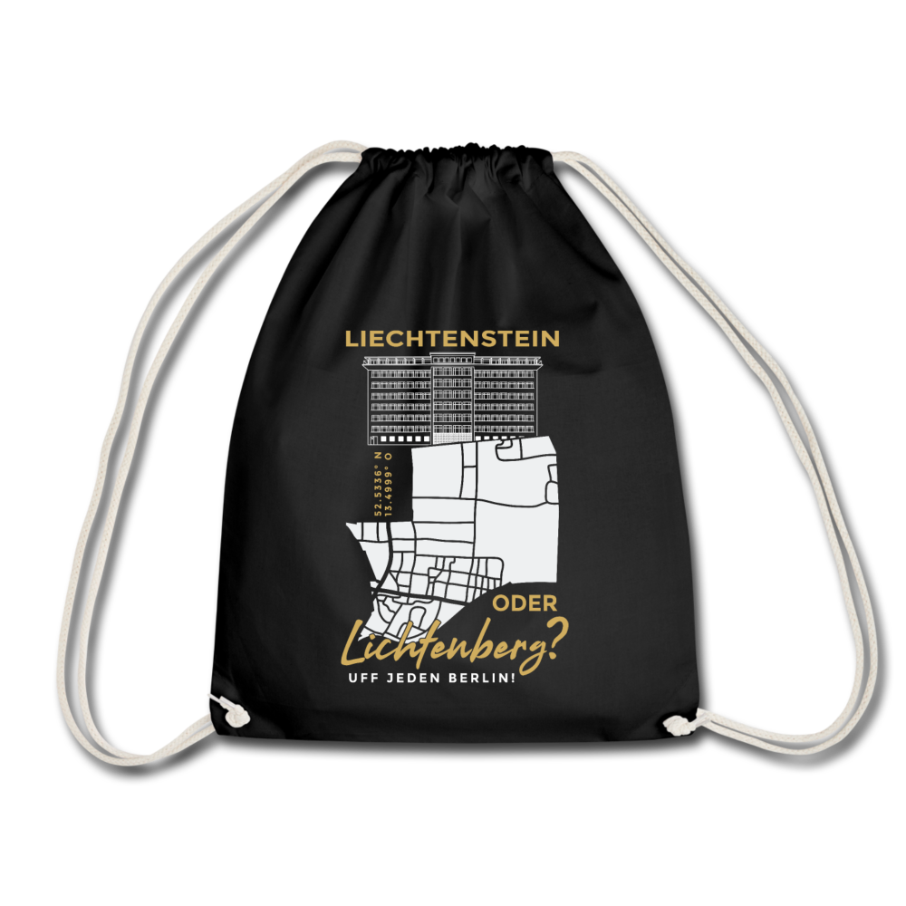 Liechtenstein oder Lichtenberg - Turnbeutel - Schwarz