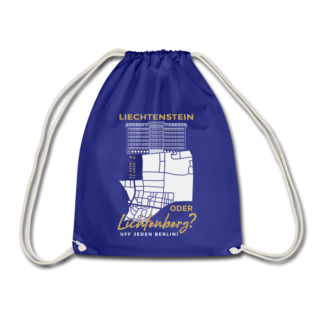 Liechtenstein oder Lichtenberg - Turnbeutel - Königsblau