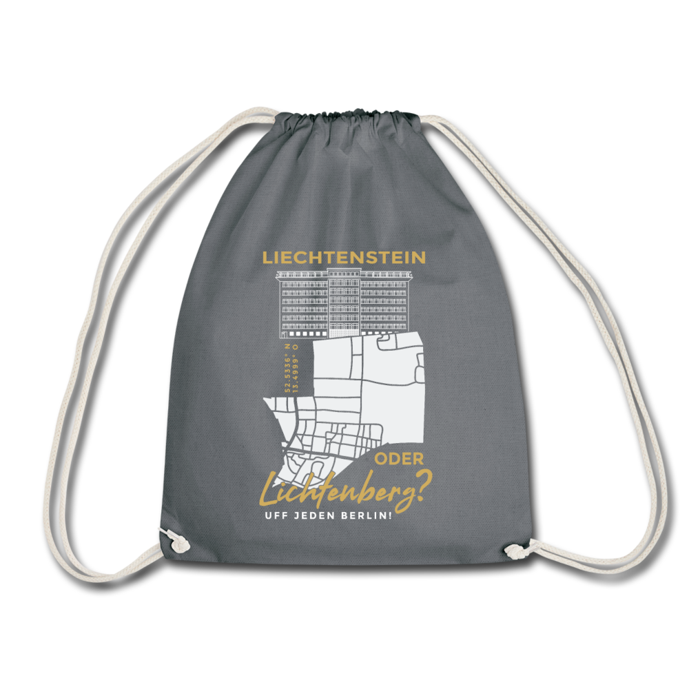 Liechtenstein oder Lichtenberg - Turnbeutel - Grau
