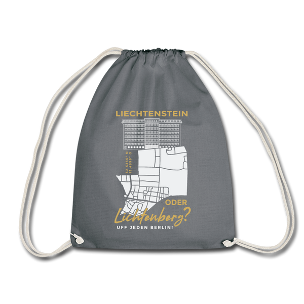 Liechtenstein oder Lichtenberg - Turnbeutel - Grau