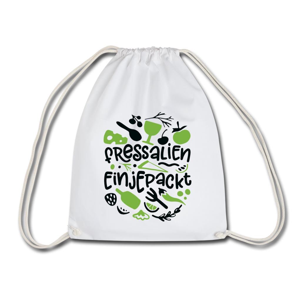 Fressalien einjepackt! - Turnbeutel - Weiß